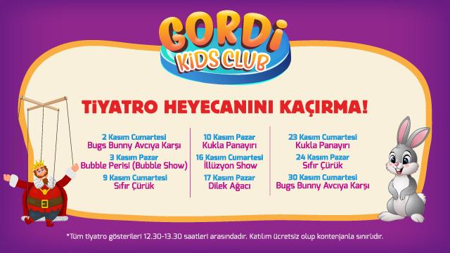 Gordion Kids Club Tiyatro ve Gösteri Etkinliği 1 Çayyolu Çocuk Tiyatro ve Gösteri Etkinliği